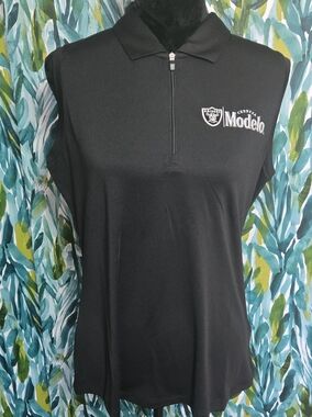 NWT Cutter & Buck Black Sleeveless Zip Polo Top